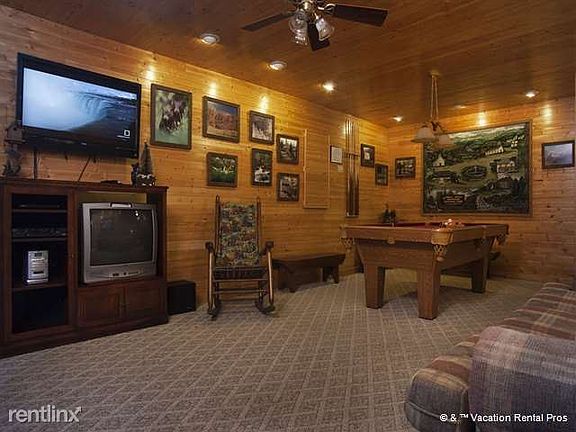 The downstairs game room