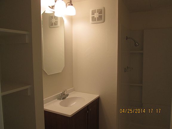 one side of bathroom