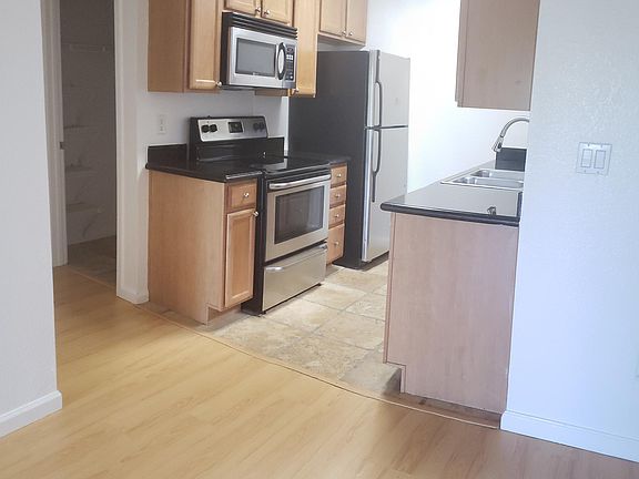 Kitchen with stainless steel appliances