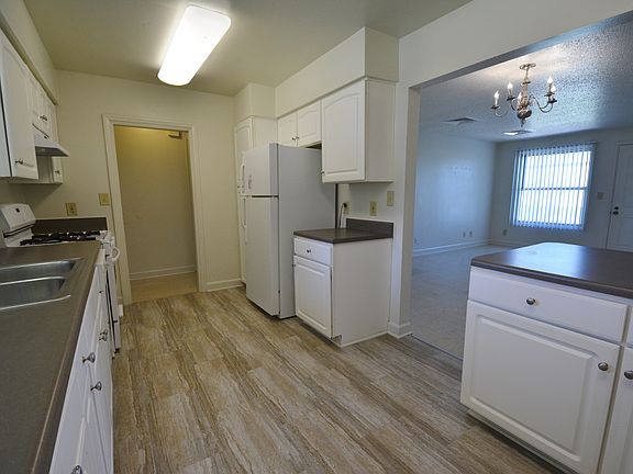 Long kitchen with lots of cabinet space