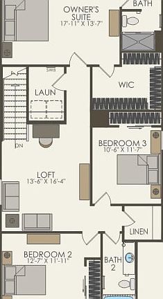 Second Floor 3 br 2.5 ba
