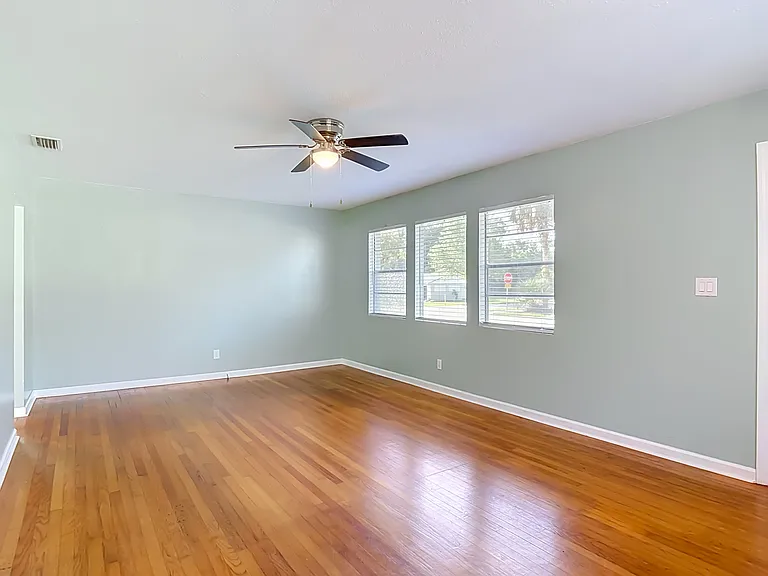 Living area facing front windows