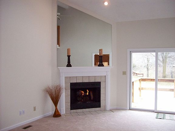 Inviting great room with fireplace.