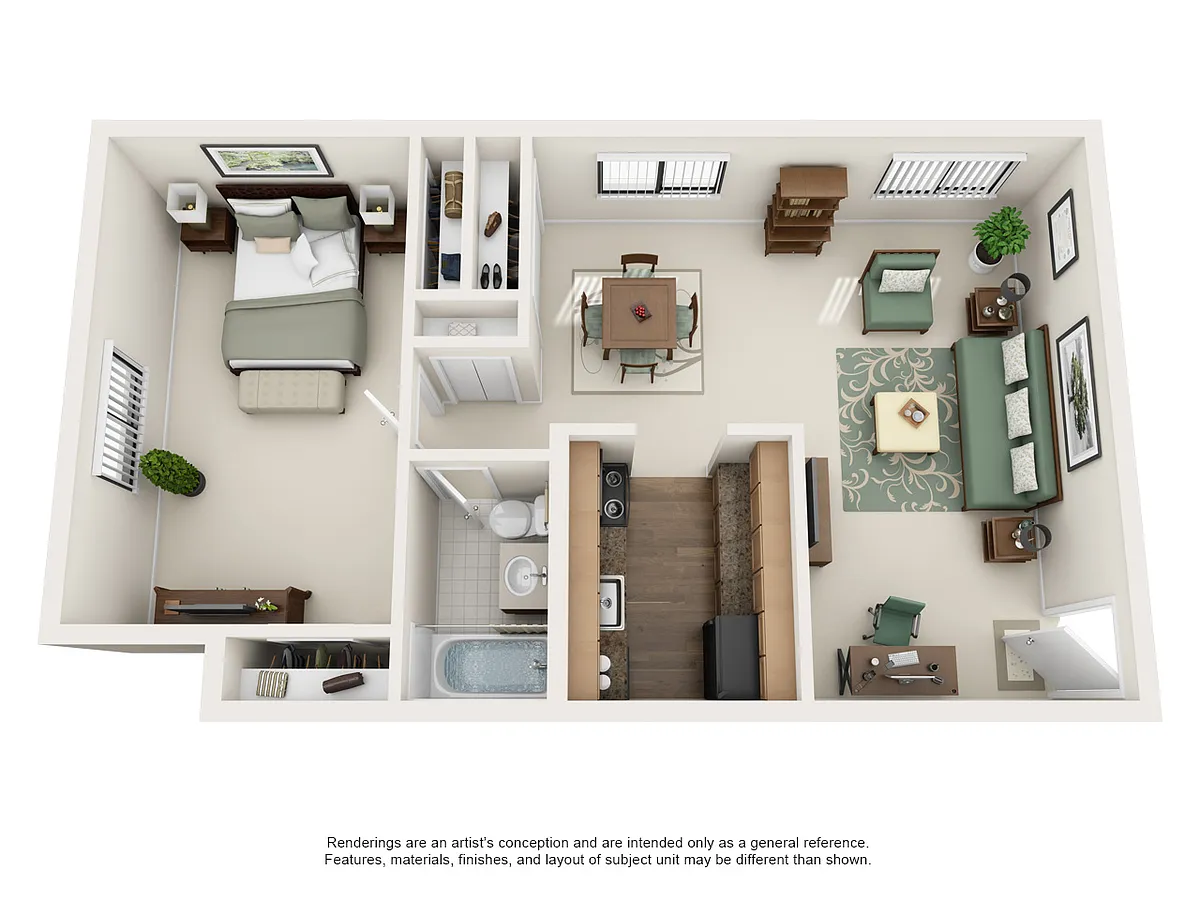 Floor plan Large One Bedroom