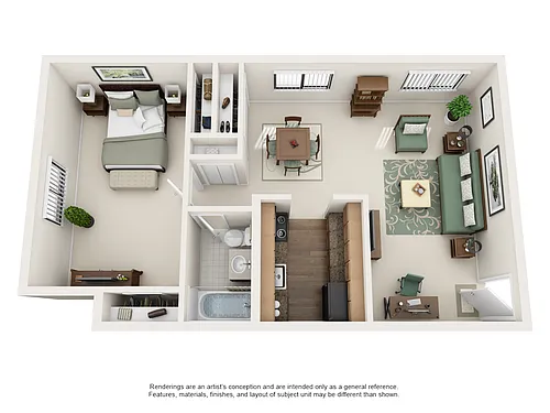 Floor plan Large One Bedroom