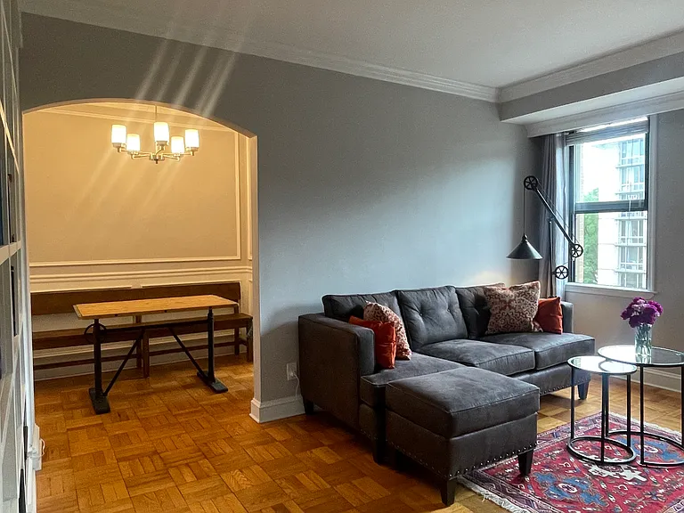 Living room and dining area.