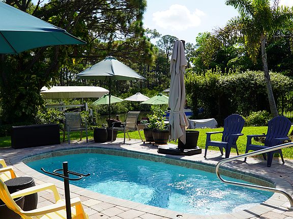Heated, saltwater pool