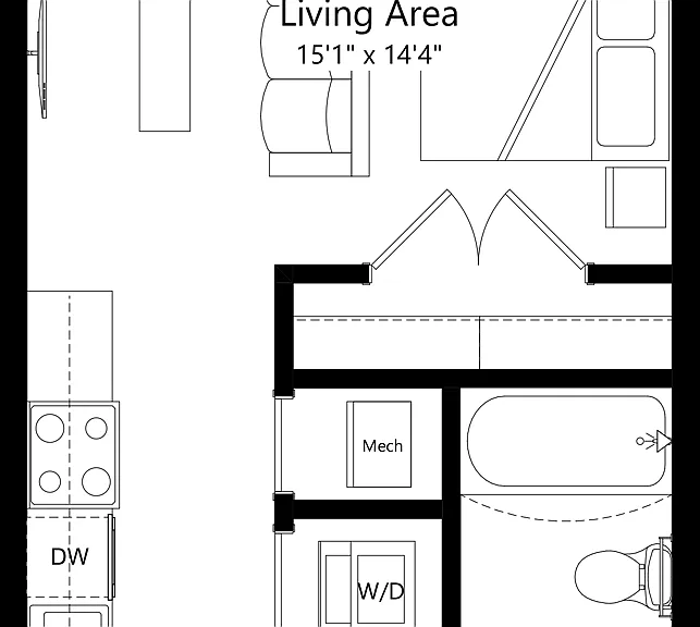 S1 | Studio | 1 Bath floor plan The Navigator