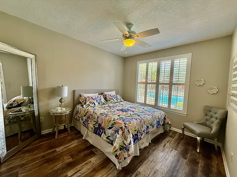 This condo features oversized rooms giant walk-in closet closets and extra large bathrooms it's a very spacious living