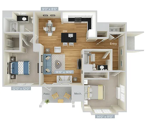 Floor plan B3-1206