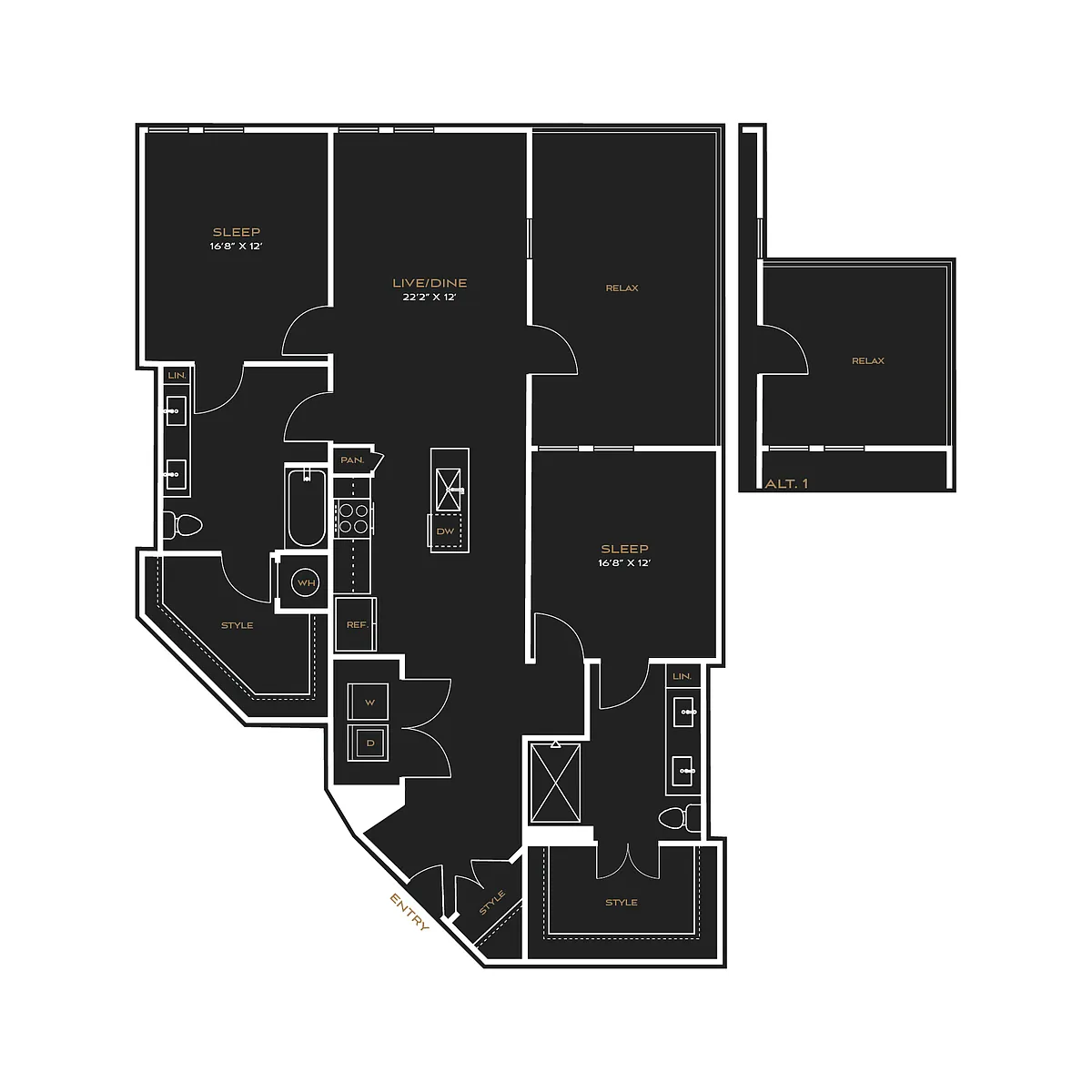 Floor plan 2BD - B - Type A