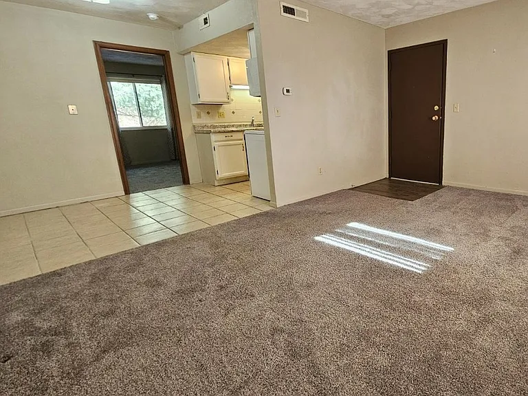 living room view with entrance