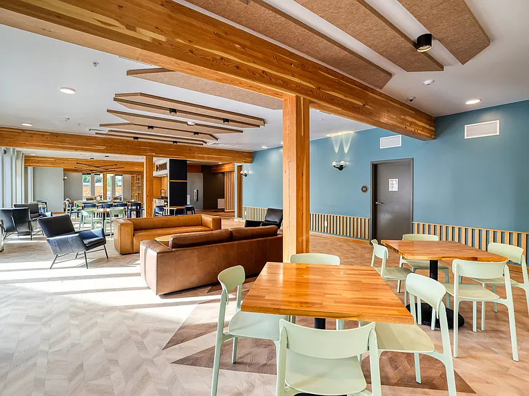 Seating areas inside the clubhouse