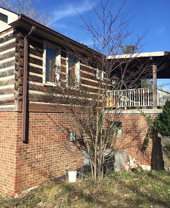 Front of Log Cabin - side view