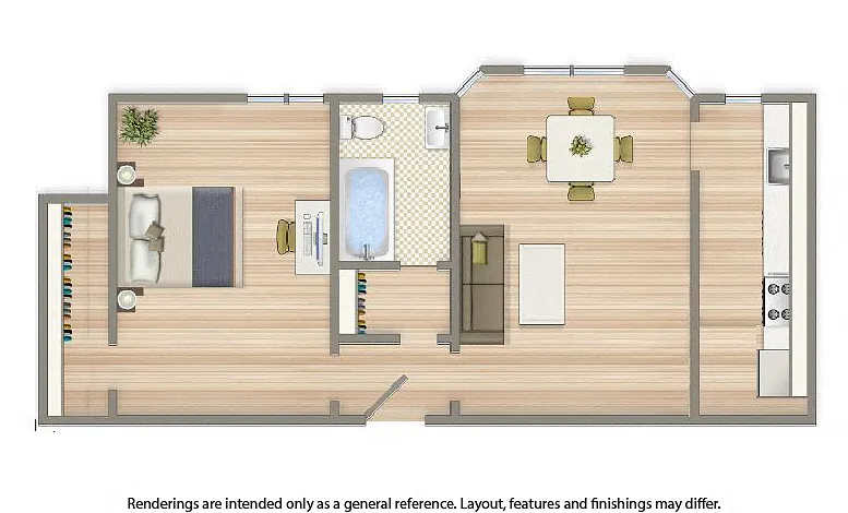 Floor plan One Bedroom B
