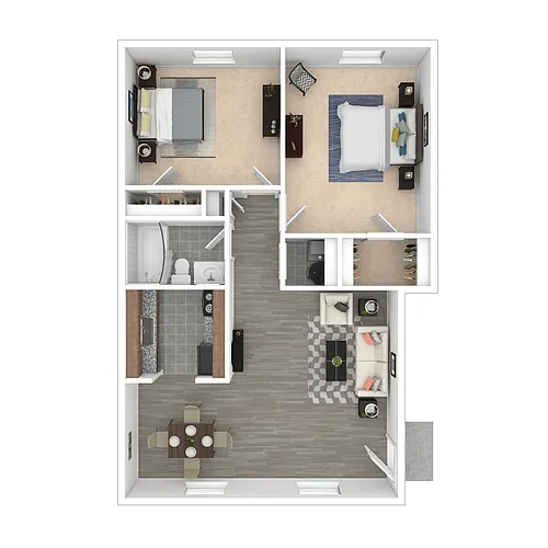 Floor plan Two Bedroom 50% AMI