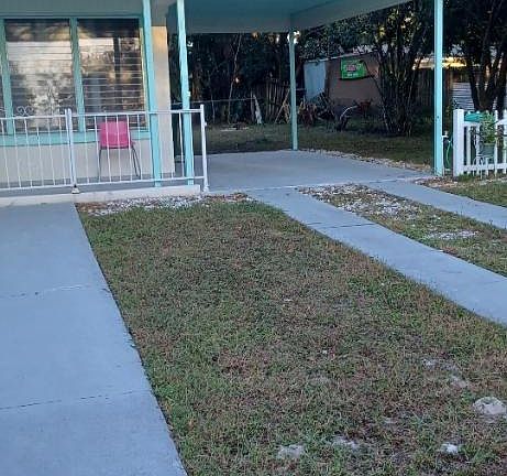 side walk view carport