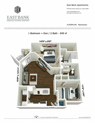 Floor plan Manchester 1.2 + Den