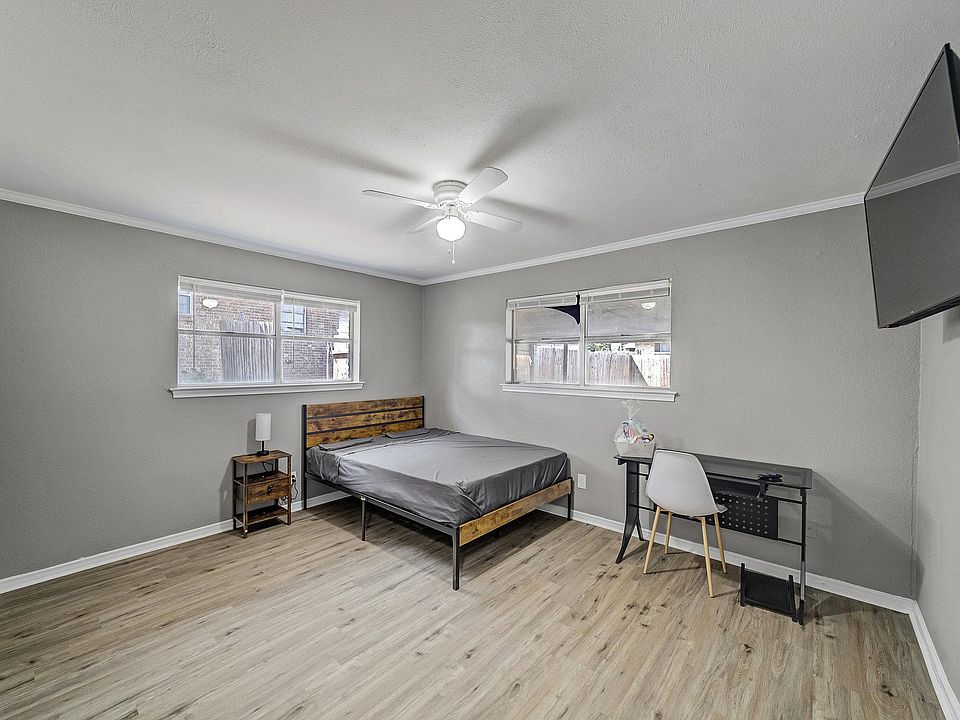 pretty large room has everything you need with great storage space!!