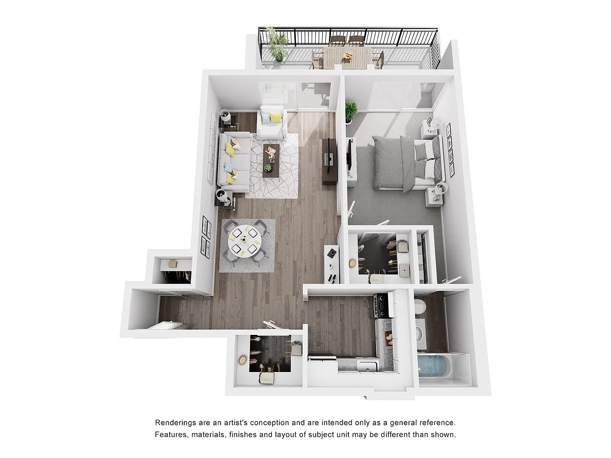 Floor plan 1 Bedroom 1 Bath Floor Plan