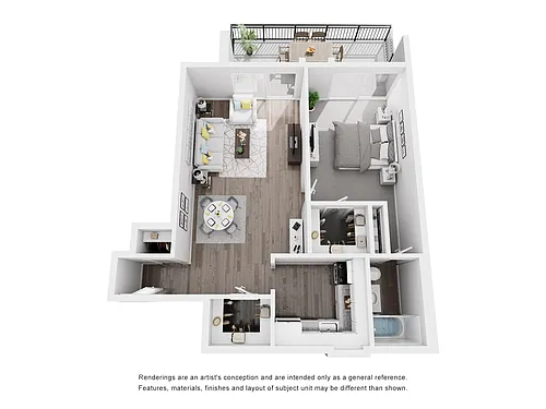Floor plan 1 Bedroom 1 Bath Floor Plan