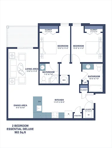 Floor plan 2B2BS - ED