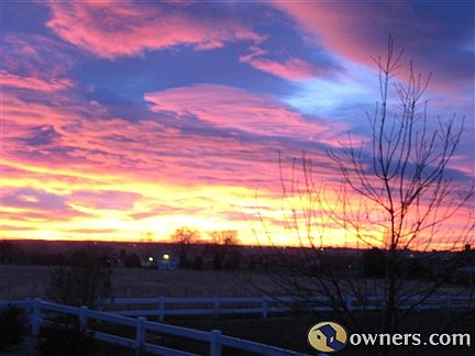 Sunrise view from breakfast room