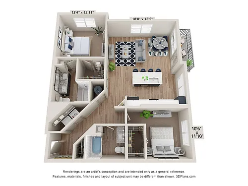 Floor plan B3 (2 Bedroom)