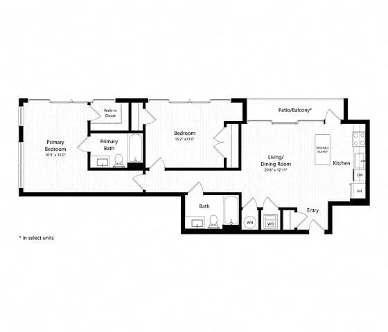Floor plan 2 Bed - 2 Bath | b17 - Weiler