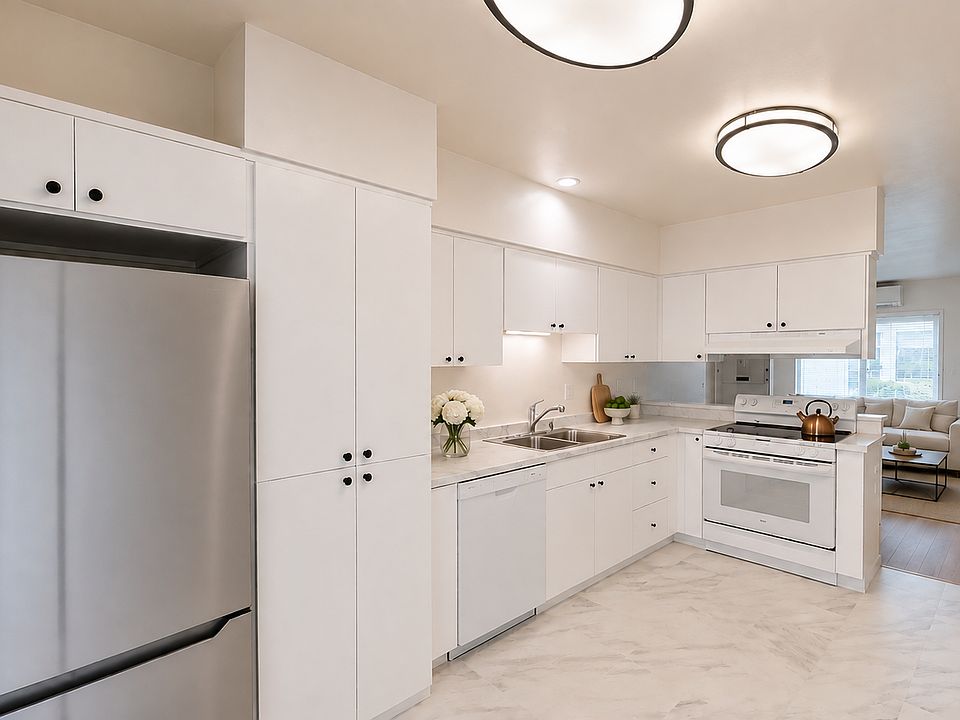Apartment 1 A Kitchen with Living Area beyond furnished for illustrative purposes