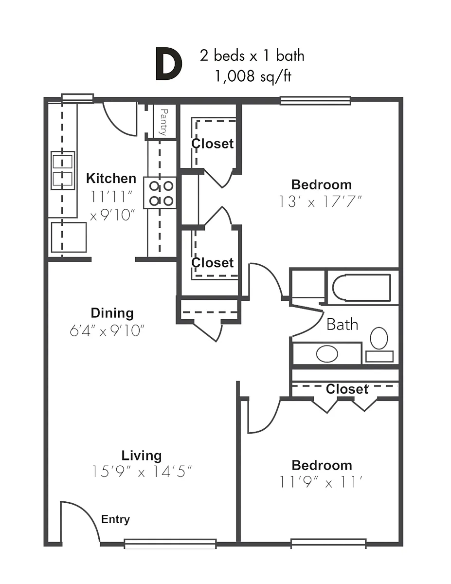 Floor plan 2x1B