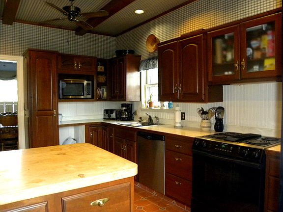 Cherry cabinets in kitchen