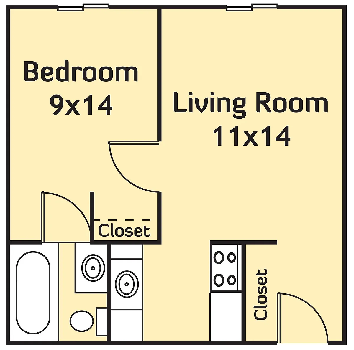 College Plaza Floorplan - Jefferson Arms