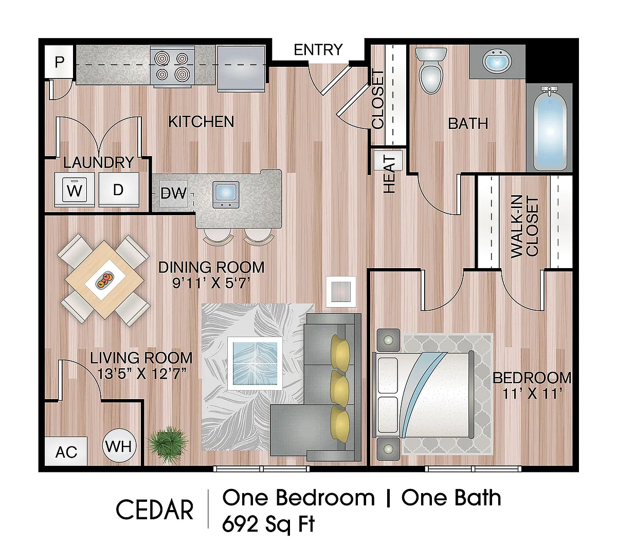 Floor plan Cedar (Income Restricted)