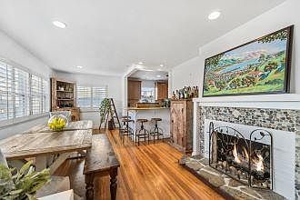 dining room opens to kitchen