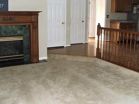 Family room and fireplace.