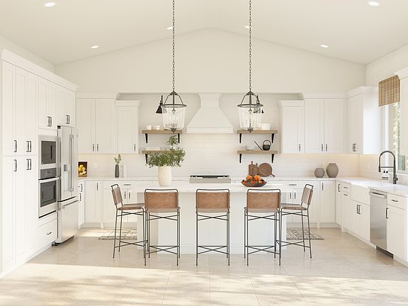Kitchen with pendant lighting