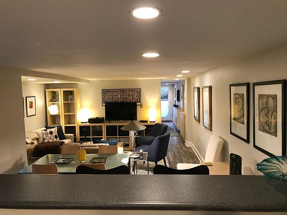 Living area from the kitchen bar