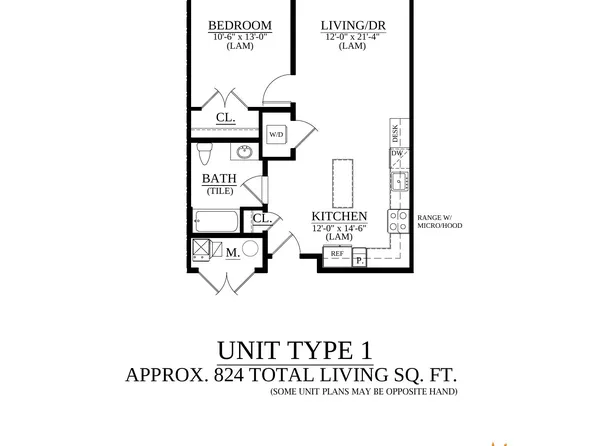 UNIT TYPE 1 Plan, Springside Lofts