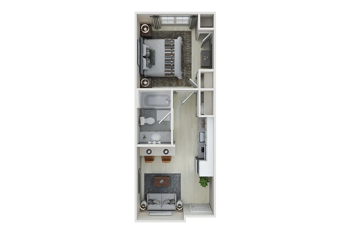 Floor plan 1 Bedroom A