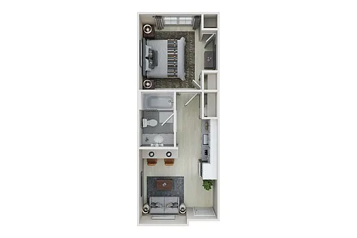 Floor plan 1 Bedroom A