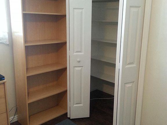 Closet with Storage Shelves behind
