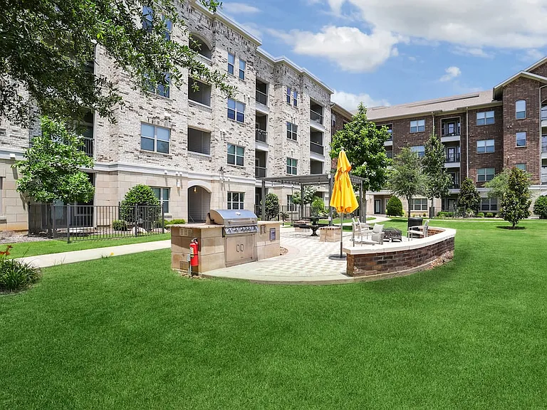 Courtyard with grill area