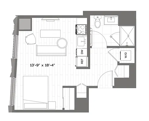 Floor plan Studio-T-S1