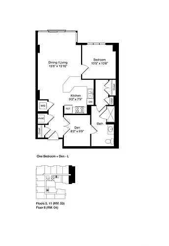 Floor plan ONE BEDROOM L
