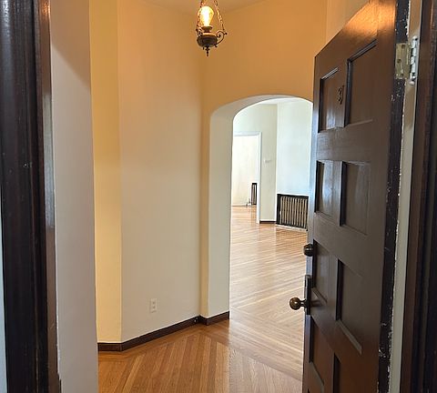 Entrance with original light fixture