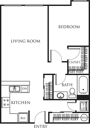 Floor plan One Bedroom 680