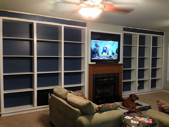 Living room built-in shelves