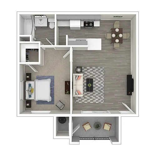 Floor plan Frisco Renovated 1 Bedroom