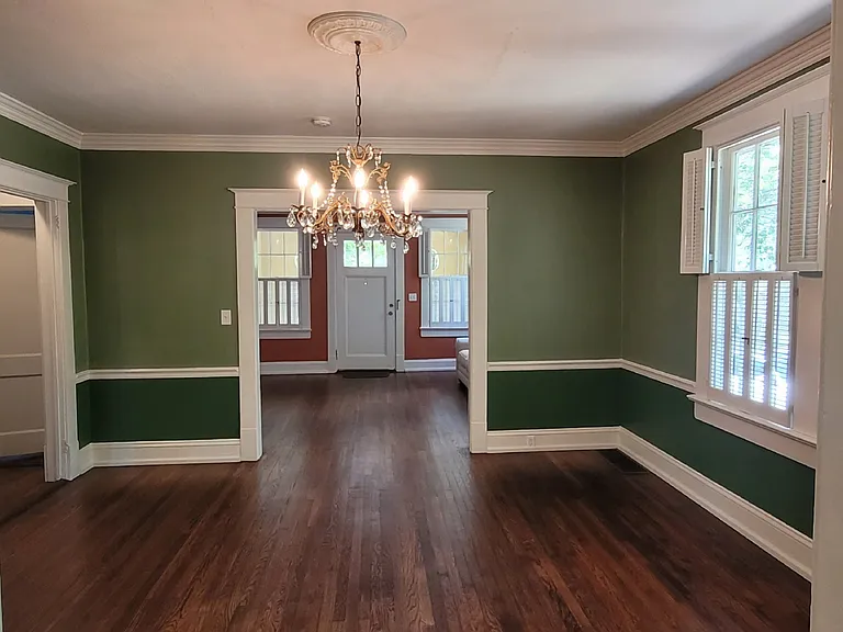 Dining Area with authentic crystal chandelier